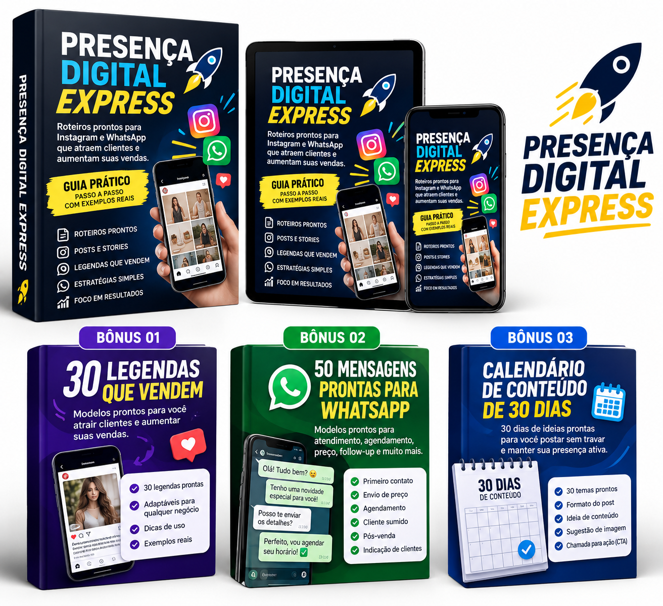 Presença Digital Express e seus três bônus